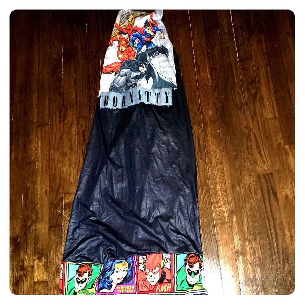 DC comic book characters faux leather dress